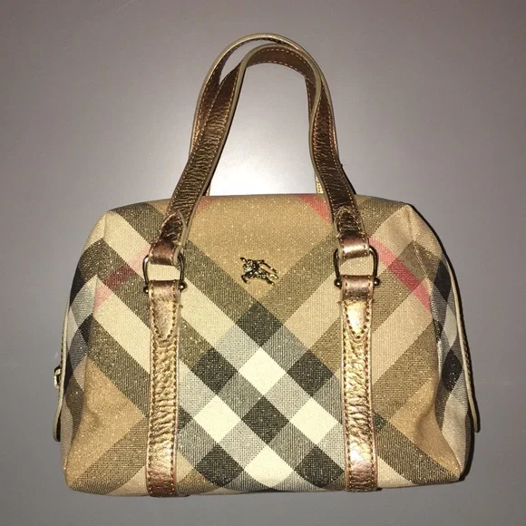 Burberry | Bags | Burberry Boston Bag Glitter Nova Check Canvas 